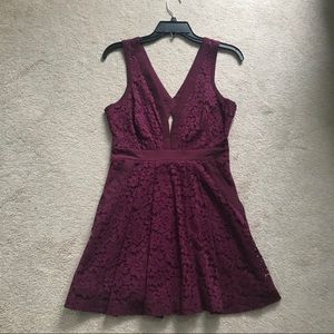 Free People Burgundy Lace Dress